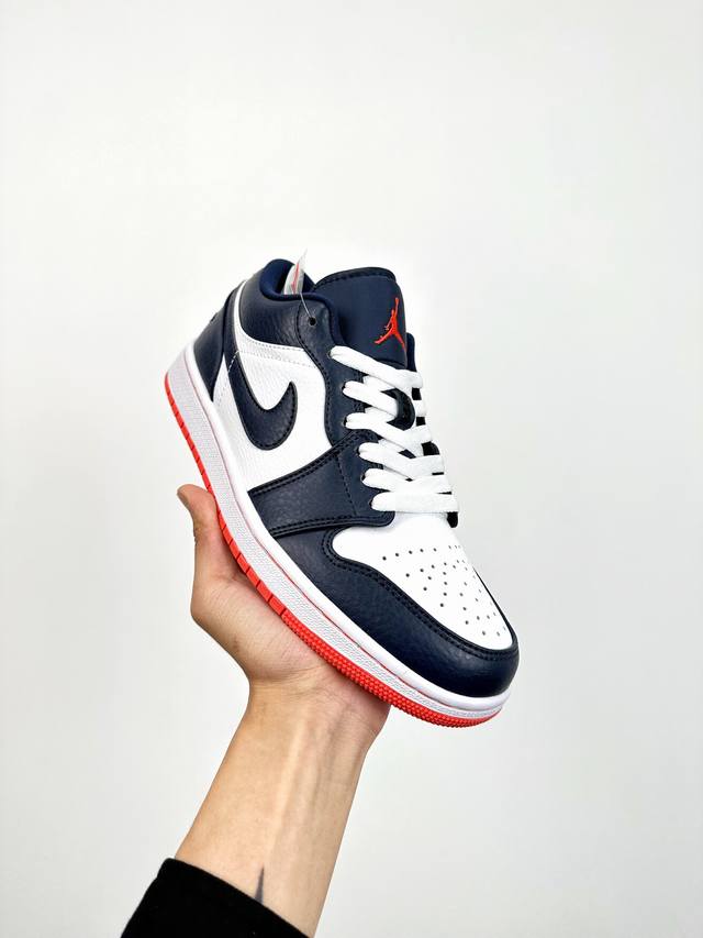 终端放货 B版 头层最高工艺nike Air Jordan 1 Low 黑粉白无原鞋不开发 原厂内置气垫魔块 A模大底 头层小牛皮 鞋舌aj原厂专用牛津布+Aj