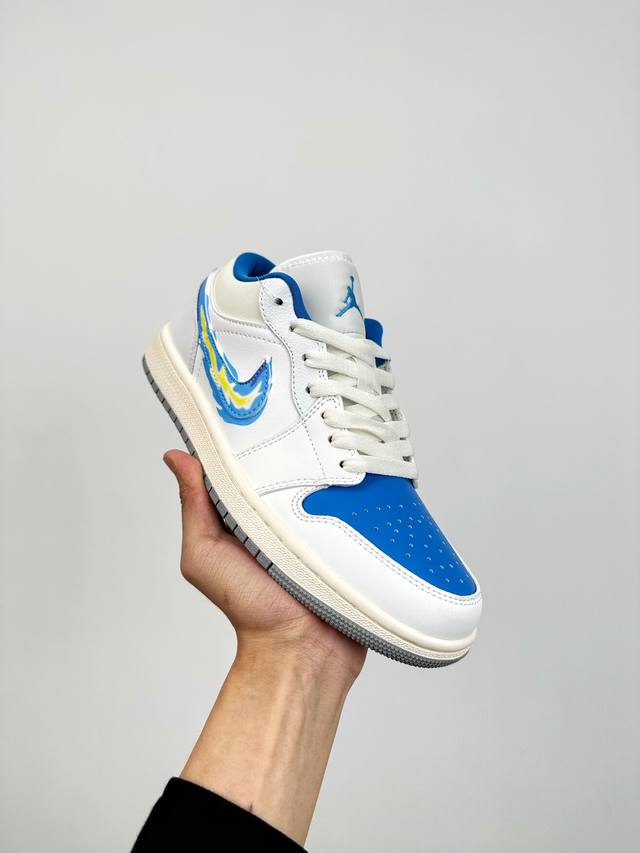 终端放货 B版 头层最高工艺nike Air Jordan 1 Low 黑粉白无原鞋不开发 原厂内置气垫魔块 A模大底 头层小牛皮 鞋舌aj原厂专用牛津布+Aj