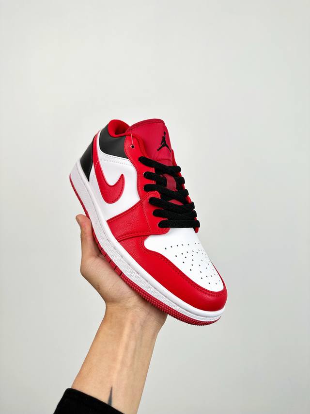 终端放货 B版 头层最高工艺nike Air Jordan 1 Low 黑粉白无原鞋不开发 原厂内置气垫魔块 A模大底 头层小牛皮 鞋舌aj原厂专用牛津布+Aj