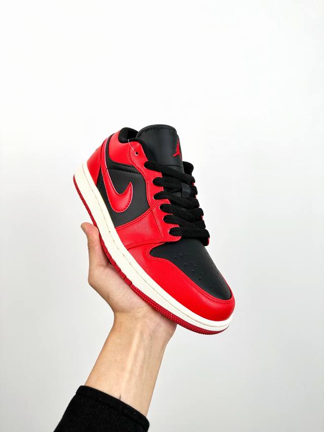 终端放货 B版 头层最高工艺nike Air Jordan 1 Low 黑粉白无原鞋不开发 原厂内置气垫魔块 A模大底 头层小牛皮 鞋舌aj原厂专用牛津布+Aj