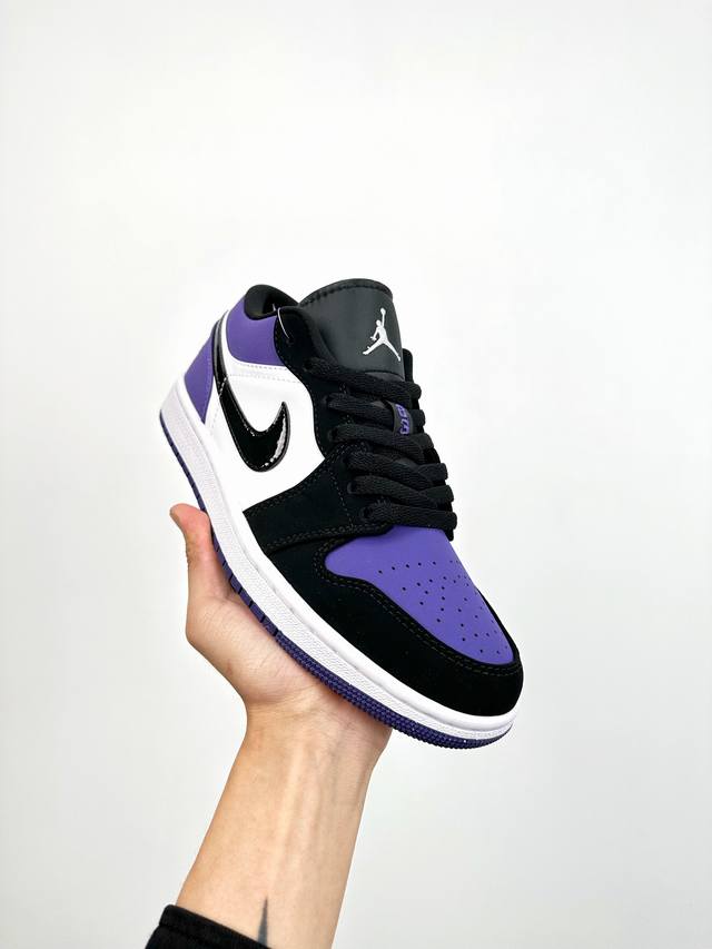 终端放货 B版 头层最高工艺nike Air Jordan 1 Low 黑粉白无原鞋不开发 原厂内置气垫魔块 A模大底 头层小牛皮 鞋舌aj原厂专用牛津布+Aj