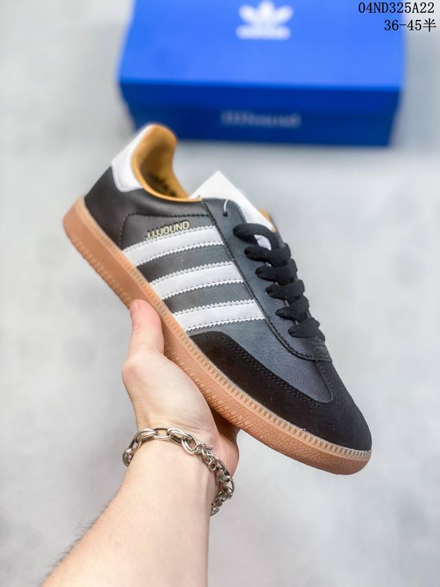 阿迪达斯三叶草adidas Originals Samba Vegan Og”Spd“桑巴舞系列绅士德训足球风百搭低帮休闲运动板鞋 货号:Id6024 尺码：3