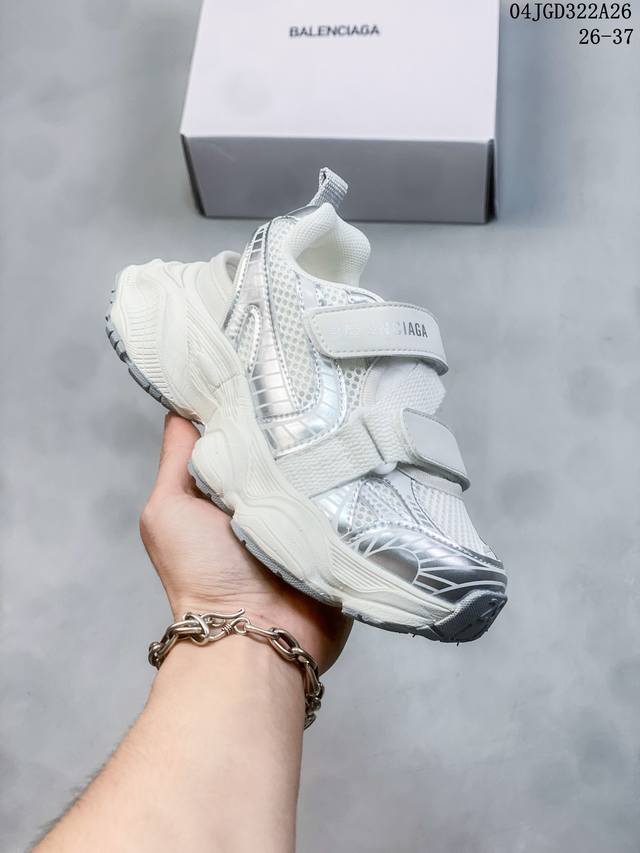 巴黎世家轻奢凉鞋 Balenciaga 3Xl魔术贴凉鞋 Balenciaga 24年新款3Xl凉鞋最新最火爆的网红款儿童包头魔术贴凉鞋网鞋 巴黎世家欧洲站走秀