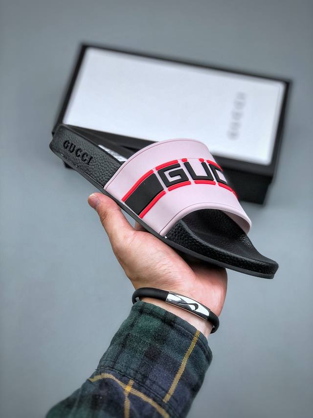 Gucci拖鞋系列 全新配色潮人必备，广东原厂！古驰 Gucci Leather Slide With Bow 沙滩皮革一字拖高奢拖鞋！ 尺码：35-45