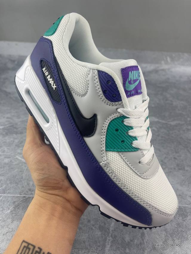 普通 二层皮 耐克男鞋nike Air Max 90黑白气垫缓震低帮运动鞋休闲跑步鞋女鞋