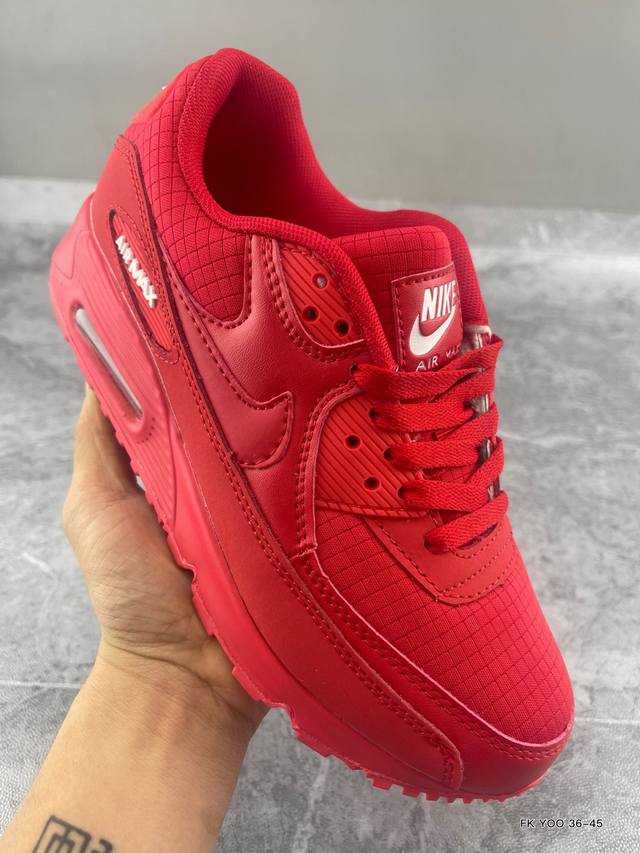 普通 二层皮 耐克男鞋nike Air Max 90黑白气垫缓震低帮运动鞋休闲跑步鞋女鞋