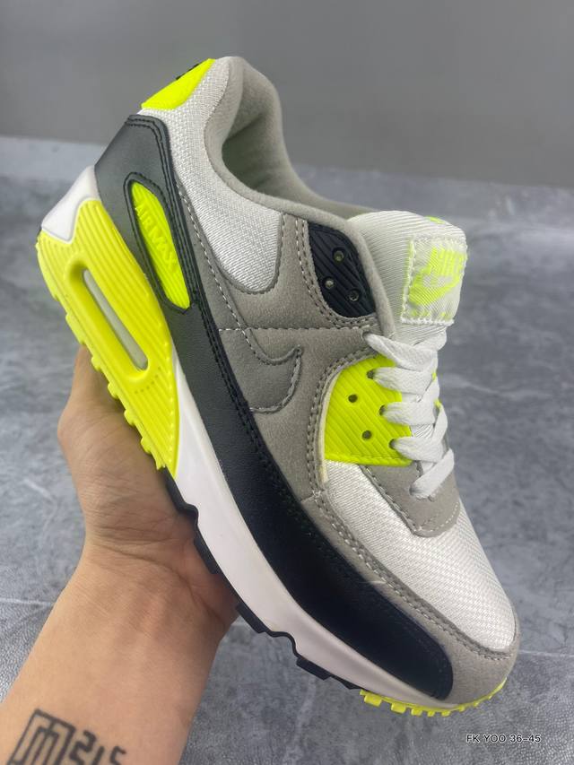 普通 二层皮 耐克男鞋nike Air Max 90黑白气垫缓震低帮运动鞋休闲跑步鞋女鞋