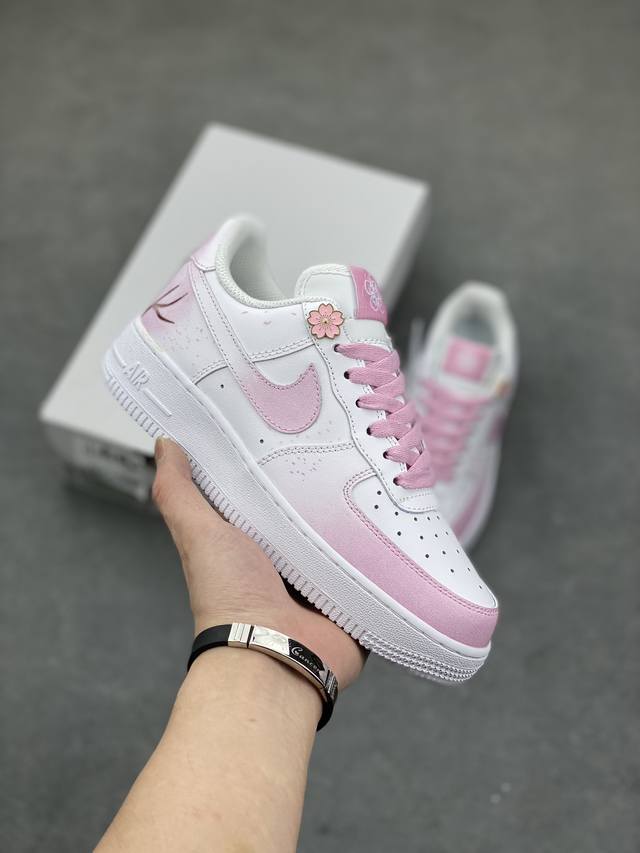 工厂套现五一福利 特价 原本地240版本 海外限量发售！公司级nike Air Force 1 '07 Low “手绘樱花”空军一号 低帮 运动鞋 休闲鞋 折边