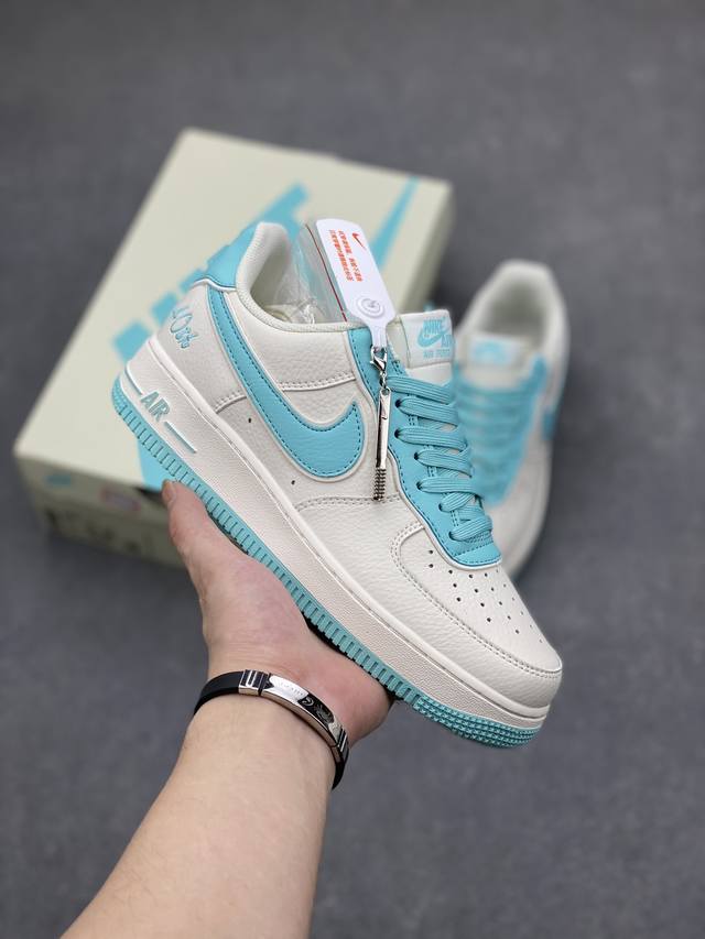 工厂套现五一福利 特价 原260 官方爆款定制 公司级nike Air Force 1 Low “40Th” 米天蓝空军一号低帮休闲板鞋 3M反光 定制鞋盒 原