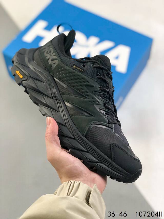 Hoka One One Anacapa Low 锯齿坦克户外运动鞋 余文乐力捧品牌 正确鞋面材质 加入防水功能 汗气可经由gtx薄膜上的微孔排出 皮革鞋面搭配