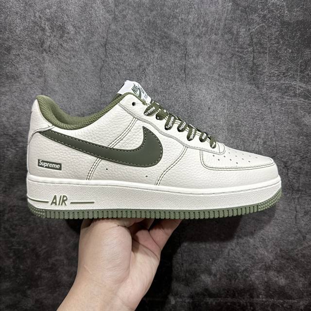 公司级 Nike Air Force 1 07 Low “米白灰”Supreme联名空军一号低帮休闲板鞋 3M反光 定制皮料 原盒原包装 原楦头原纸板 纯正版型