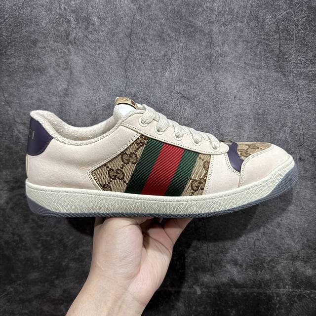 纯原lw版 Gucci 古驰 Screener 运动休闲时装奢侈品系列 Gg珐琅扣 擦脏做旧小脏鞋 原版一比一开发 原版一致做旧擦脏破皮版本 市面所售最强一梯队