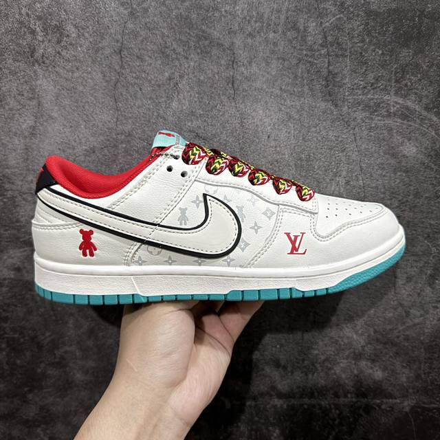 定制版 Nk Sb Dunk Low Lv联名-米白暴力熊 周年高端定制 低帮休闲板鞋 Sj2068- 定制鞋盒 大厂纯原品质出货 超高清洁度 皮料切割干净无任