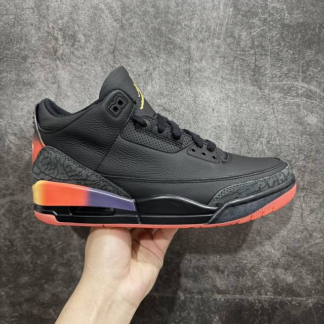 纯原x版 J Balvin X Air Jordan Aj3 联名黑红 彩虹渐变 Fn034 01 全套原纸板楦头开发 原厂大底磨具加持立体防滑纹理 原装可视a