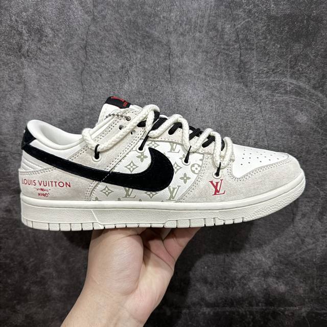 定制版 Nike Sb Dunk Low X Louis Vuitton 白黑红 纯原大厂出品 极力推荐 原装头层材料 独家版型蒸餾加工 帶來的是更好的视觉和脚