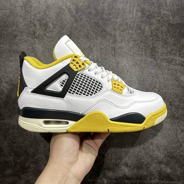 Og纯原 Air Jordan Aj4 Retro 白黄雷公 Aq9129-101 圈内知名大厂出货 全套原纸板楦头开发 原厂特供皮料加持 确保原汁原味 完美呈