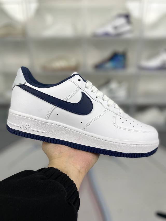 L版纯原 Nike Air Force 1 皮革 轻便透气 低帮 板鞋 Gs 白蓝 空军 原楦头原纸板 打造纯正空军版型 专注外贸渠道 全掌内置蜂窝气垫 原盒配