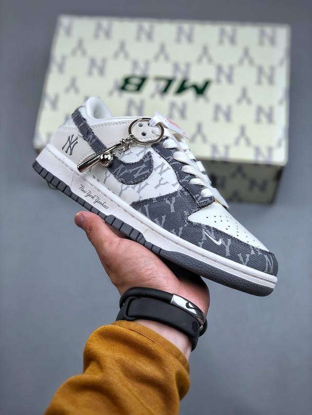 Nk Sb Dunk Low Mlb联名-灰牛仔 周年高端定制 低帮休闲板鞋 Dq1098-347 #定制鞋盒 大厂纯原品质出货 超高清洁度 皮料切割干净无任何