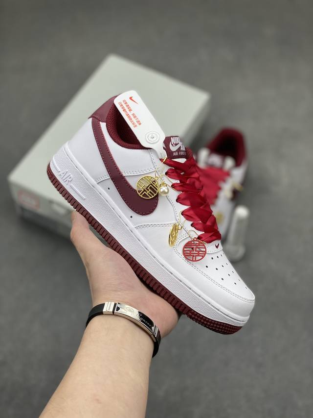 5A Nike Air Force 1 '07 Low 空军一号低帮运动板鞋 白酒红 原装级别 原楦头原纸板 打造纯正空军版型#专注外贸渠道 全掌内置蜂窝气垫