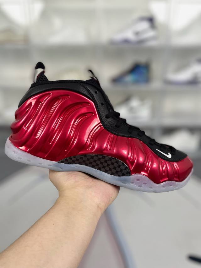 H版公司级 Nike Air Foamposite One Metallic Red 红喷 防滑耐磨 低帮 复古篮球鞋 男女同款 红黑 2023版 喷泡 地表最