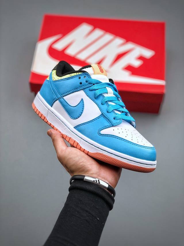 特价 凯里 欧文kyrie Irving X Nike Dunk Low Se Baltic Blue Gum 扣篮系列低帮休闲运动滑板板鞋“白蓝欧文”采用全头