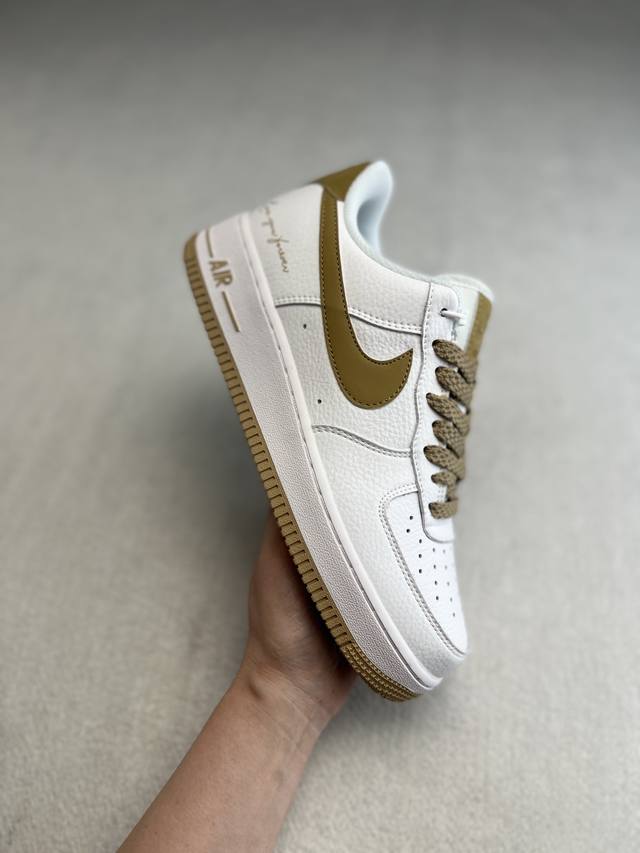 Drake X Air Force 1 Low 白卡其 原楦头原纸板 打造纯正空军版型 #专注外贸渠道 全掌内置蜂窝气垫 #原盒配件 原厂中底钢印、拉帮完美 官