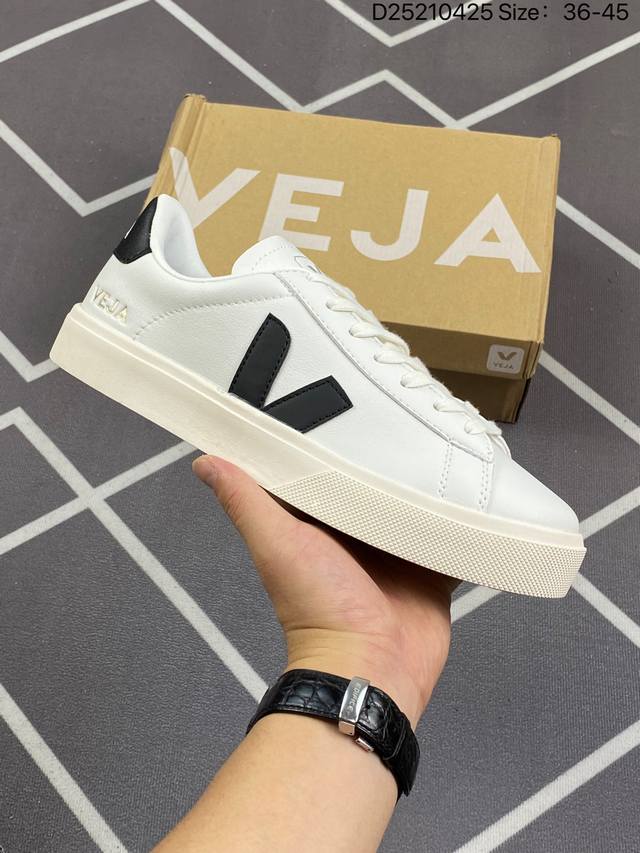 Ins爆款法国国民v字经典小白板鞋 Veja Leather Extra Sneakers 春季入夏简约百搭款 尺码:36-45 Id:D25210425