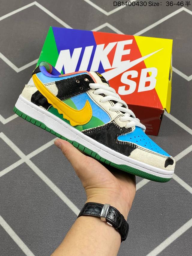 Ben & Jerry'S X E Sb Dunk Low Pro Qs 牛奶淇冰淋男女滑板鞋 整鞋双的设计灵感来自 Ben & Jerry'S 冰淇淋的包设装