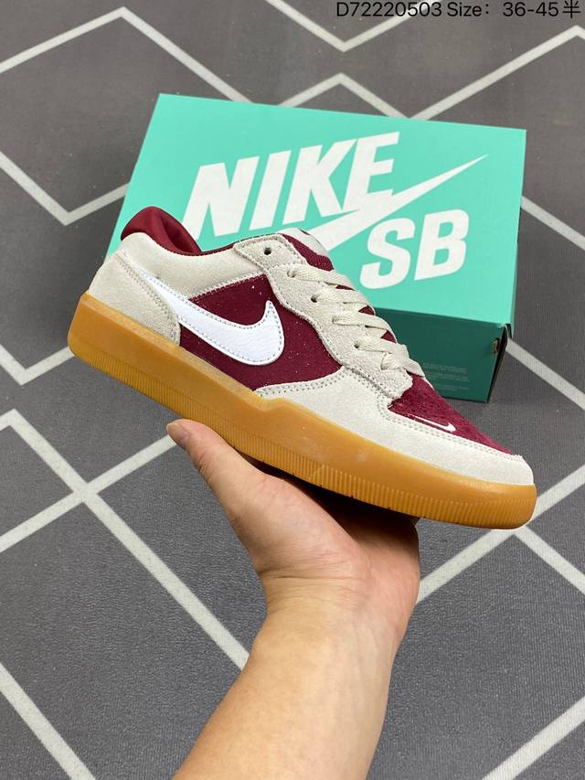 公司级耐克nike Sb Force 58 滑板鞋采用包边设计 经久耐穿 硫化结构则有效提升灵活性 穿上这款创意力作 助你耀动街头 采用帆布和翻毛皮组合材料 融