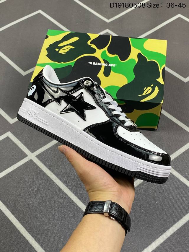 特价bape X Air Force 1 Sta Low 空军一号低帮经典百搭休闲运动板鞋 独家私模 经典猿人头设计 纯正版型 海玻璃鞋垫 内置全掌气垫 全套顶