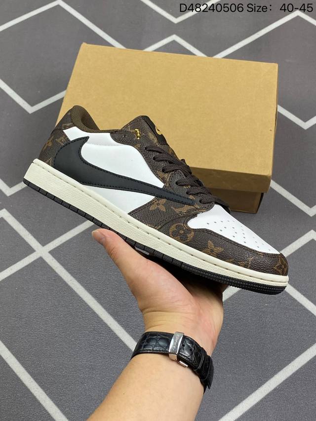 Air Jordan1 Low Aj1乔丹一代 Aj1 乔1 乔丹1代 路易威登联名 低帮经典复古文化休闲运动篮球鞋 货号：554724 555 编码： D48