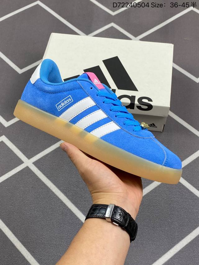 阿迪达斯 Adidas Vl Court 3.0 Shoes 网球运动休闲板鞋 T头鞋 这款adidas经典运动鞋，兼具休闲范和精致感，百搭皆有型。皮革鞋面缀标