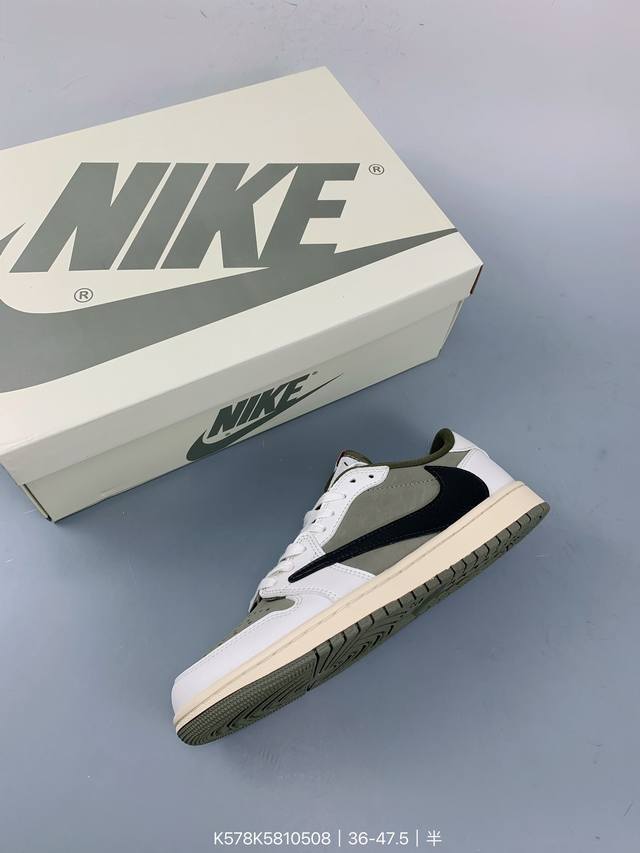 Travis Scott X Air Jordan Aj1 Low Og Sp Ts联名白棕倒钩低帮 Dm7866-162 大厂血统 纯原配置 原厂采购皮料冲裁