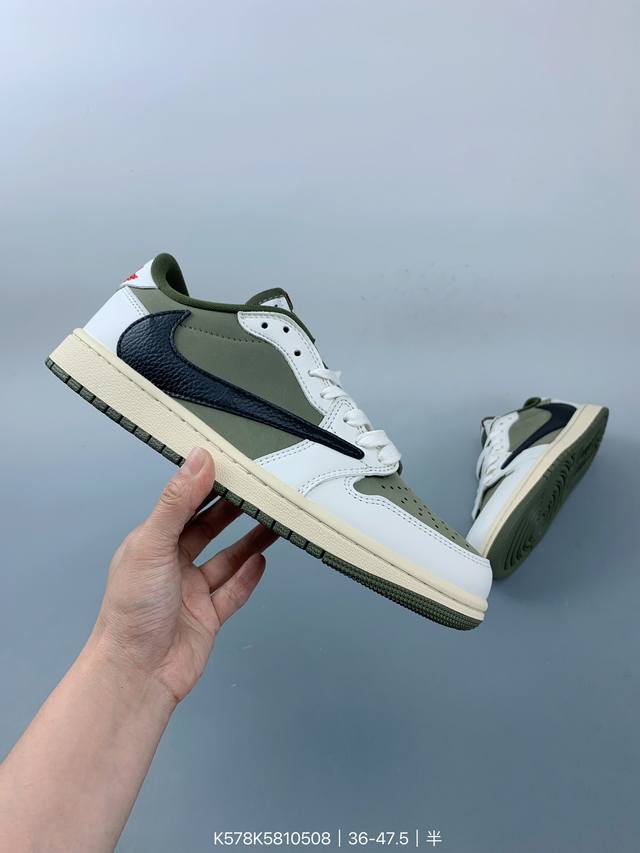 Travis Scott X Air Jordan Aj1 Low Og Sp Ts联名白棕倒钩低帮 Dm7866-162 大厂血统 纯原配置 原厂采购皮料冲裁