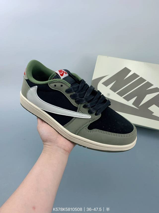 Travis Scott X Air Jordan Aj1 Low Og Sp Ts联名白棕倒钩低帮 Dm7866-162 大厂血统 纯原配置 原厂采购皮料冲裁