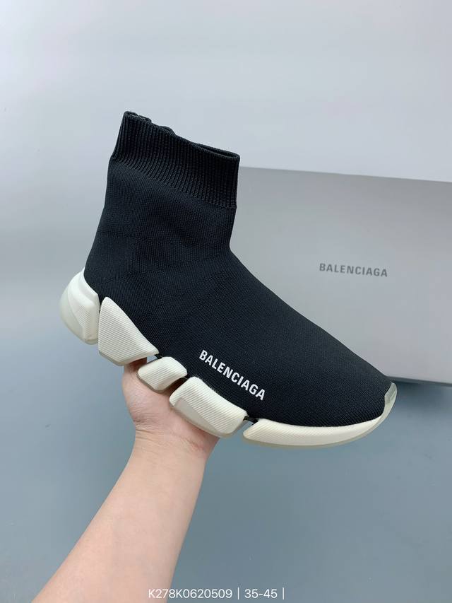 巴黎世家balenciaga Sock 3Xl 巴黎世家时尚高帮休闲袜子鞋 Size：如图 编码：K278K0620509