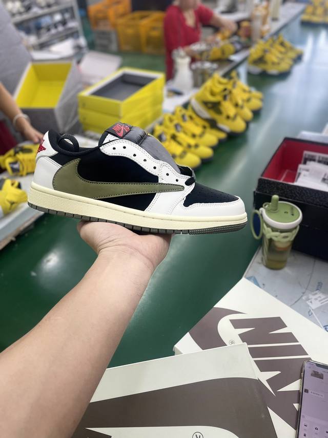 S版头层 --36-46半 真标带半码 Travis Scott X Air Jordan 1 Low Og Ts Sp 低帮 倒勾aj1 乔丹1代 Aj1 乔