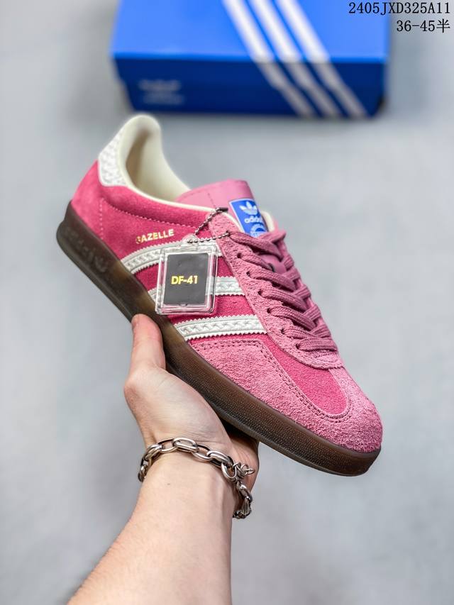 阿迪达斯 Adidas Originals X Gucci Gazelle 阿迪古驰联名经典休闲板鞋 复古男女运动鞋 融汇两个品牌丰富且历史悠久的典藏元素, A