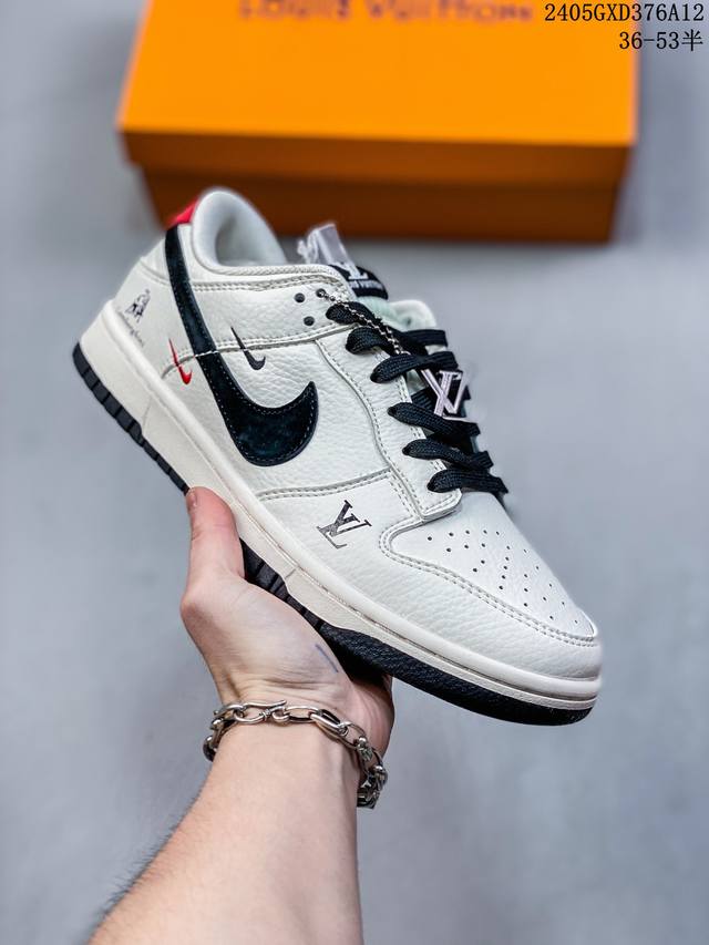 海外爆款限量发售！公司级 Nike Sb Dunk Low“Lv联名 黑兰博基尼” 周年高端定制 低帮休闲板鞋 定制鞋盒 大厂纯原品质出货 超高清洁度 皮料切割