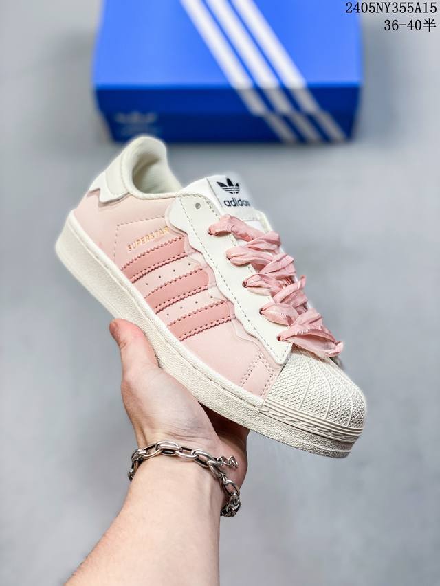 Adidas Originals Superstar樱花 少女心奶油 低帮板鞋 尺码：36-45半 编码：05Ny355A18