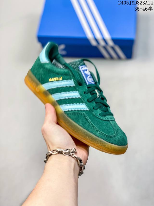 Cs版 阿迪ad Originals Gazelle Indoor 绿色 Ig9979 三叶草复古休闲防滑耐磨低帮板鞋 尺码：35 36 36.5 37 38