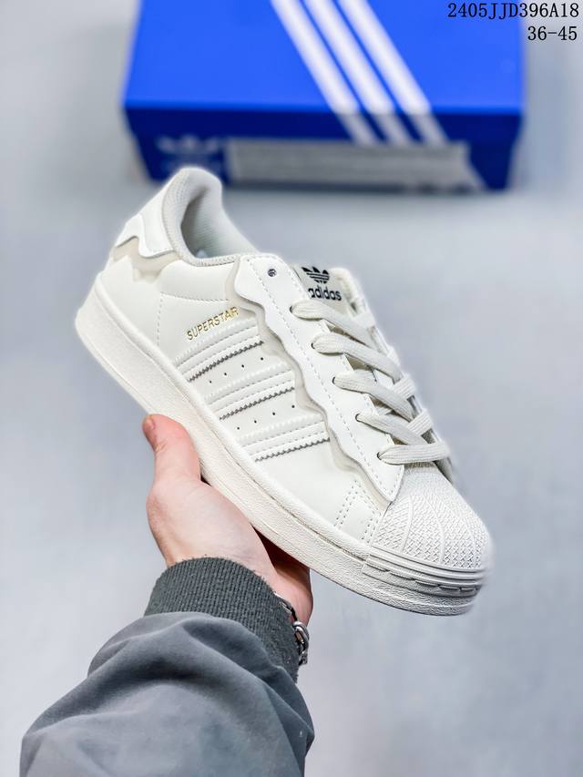 Adidas阿迪达斯女鞋三叶草金标贝壳头奶油花边低帮板鞋男鞋gw4441 尺码：36-45 05Jjd396A18