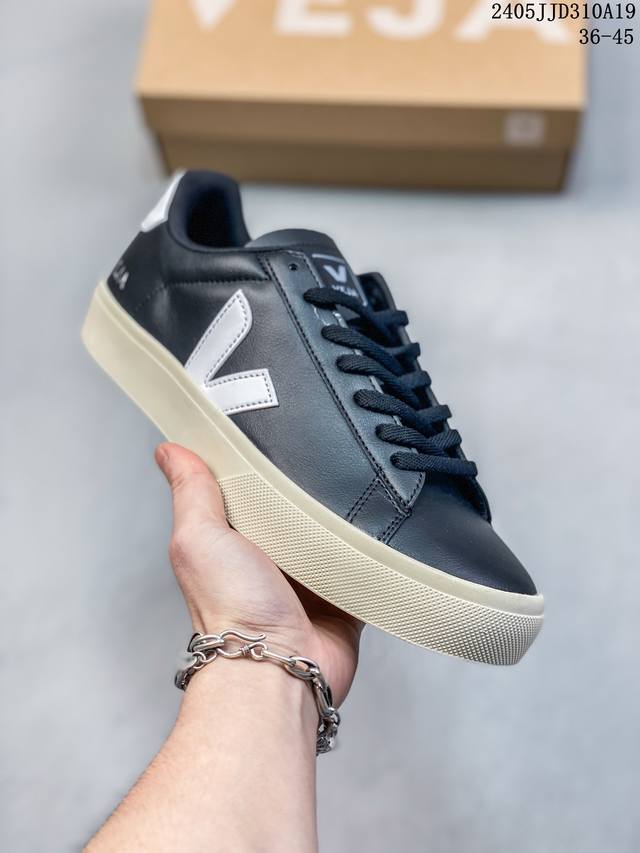 极简日常穿搭网红款小白鞋 Veja Campo Chrome Free Sneakers 坎波铬系列经典时尚百搭休闲运动低帮板鞋cp051537B 码数:36