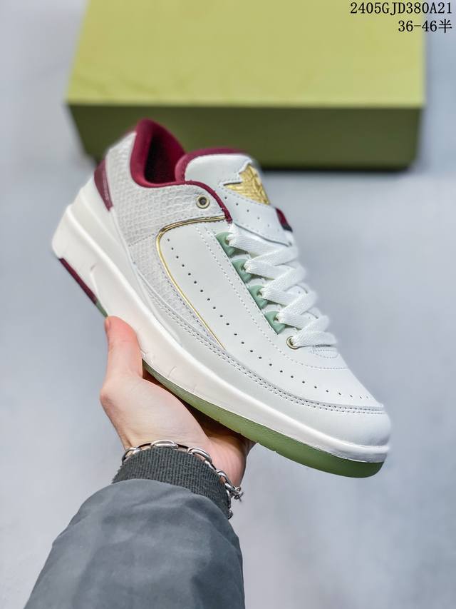 Air Jordan 2 Low Aj2 复古休闲篮球鞋 Dv6206 Fj3468-100 尺码：36-46半 5Gjd380A21