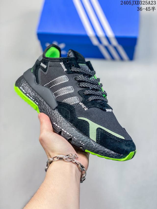 Adidas Nite Jogger 2023 Boost 夜行者 复古跑鞋原厂材料 原厂大底 私家独模 网布搭配麂皮拼接打造鞋面 极具复古风格鞋头及鞋跟点缀3