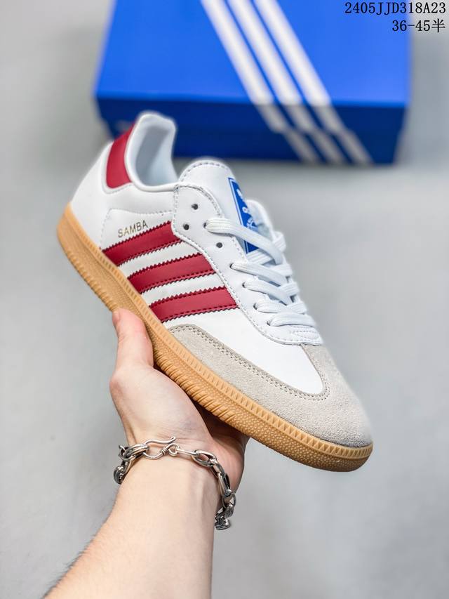 阿迪达斯 德训鞋 Adidas Originals Samba Og Shoes 经典运动鞋小白鞋 T头鞋 男女板鞋 彰显休闲摩登风情的时尚经典鞋。它诞生于50