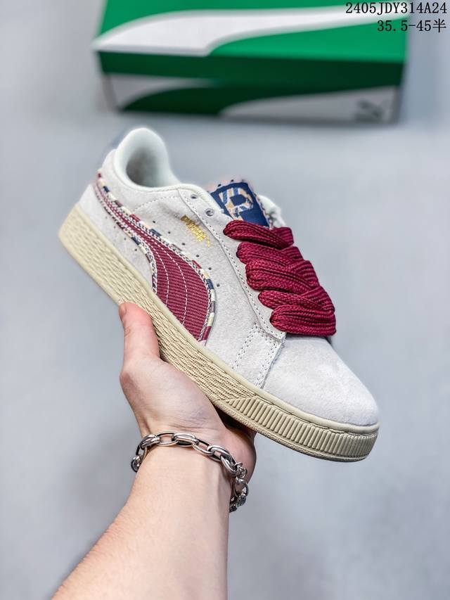 Puma Suede Bz Emb 2024 新年款 彪马 防滑耐磨低帮德训板鞋 孔眼底座和脚趾凸起由猪八革材料制成 支持侧踏时的踏步工作 即使在健身房等使用环