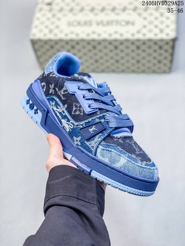 Louis Vuitton Trainer Lv 路易威登 独家全新升级最新包装 海淘代购同渠道品质 顶级纯原代购芯片版本 天花板级别 披靡市场任何版本 细节完