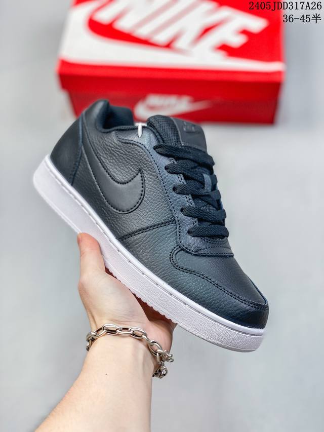 Nike Ebernon Low Black复古低帮板鞋女款黑白 05Jdd317A26