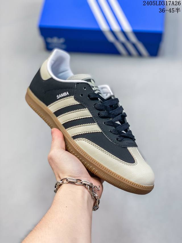 Adidas Originals Samba Og舒适百搭简约防滑耐磨低帮 板鞋 男女款黑棕 05Ld317A26